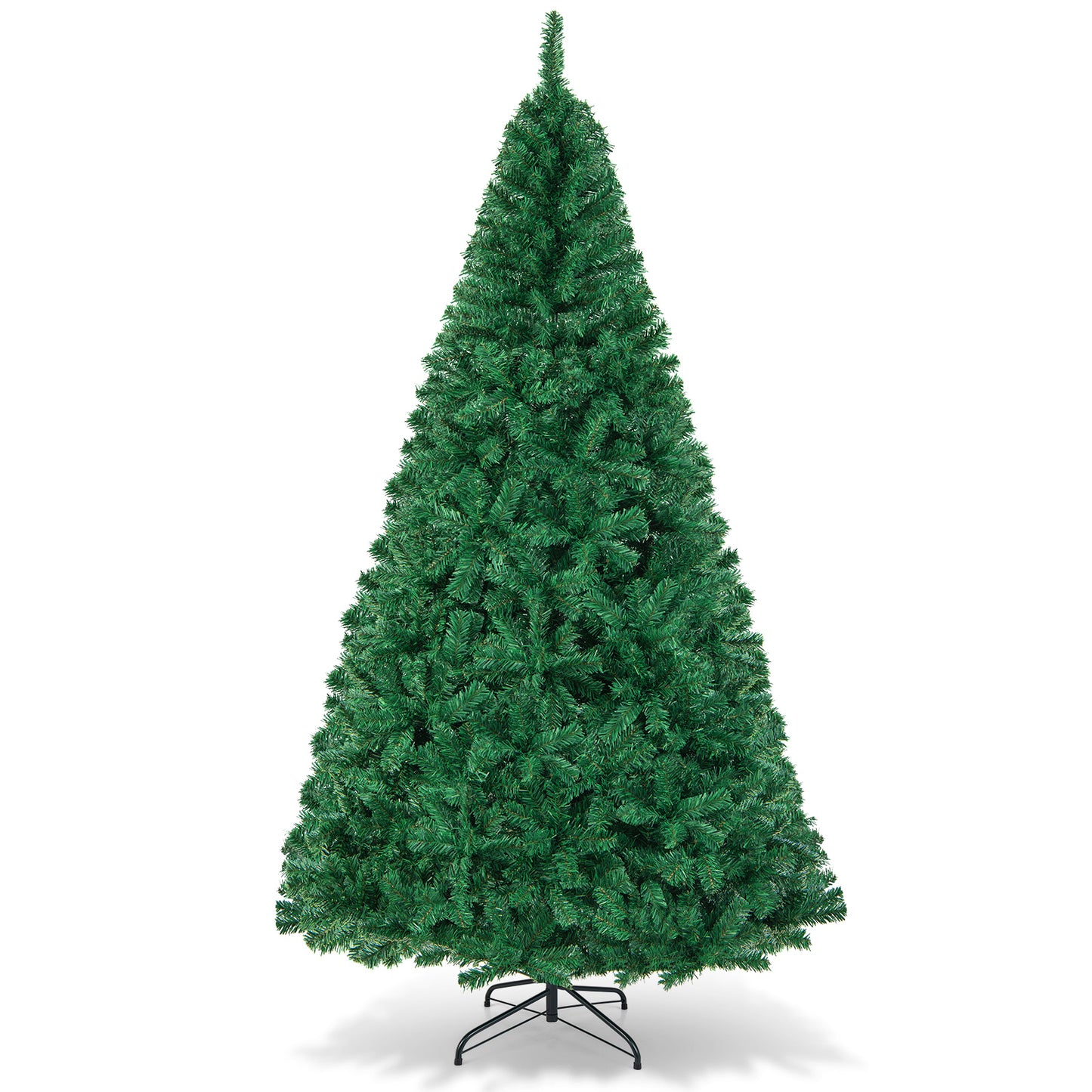 Topbuy 5/6/7/8ft Artificial Christmas Pine Tree Hinged PVC Branches with Solid Metal Legs (Green)