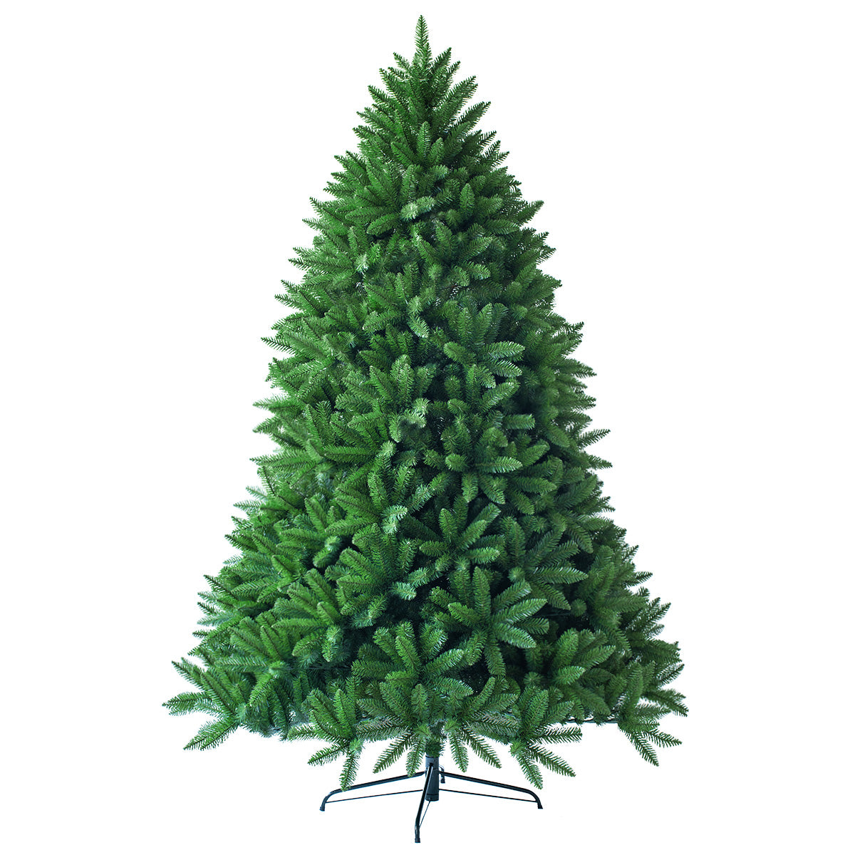 Topbuy 5/6/7.5FT Artificial Green PVC Christmas Fir Tree Outdoor w/ Metal Stand and Anti-scratching Cover