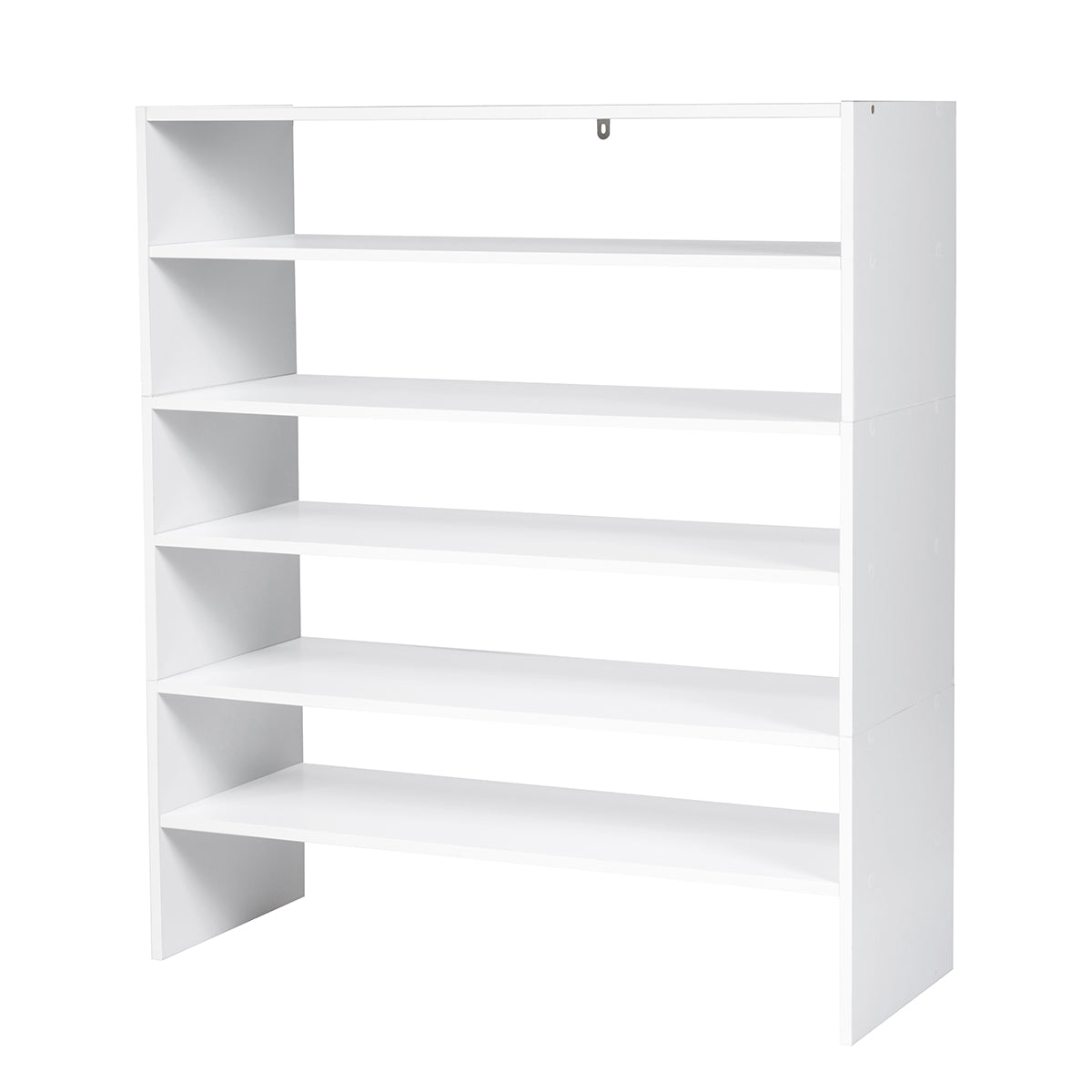 Topbuy 2-tier Stackable Shoe Rack 31 inch Width Organizer Shelf Set of 3 White/Tan