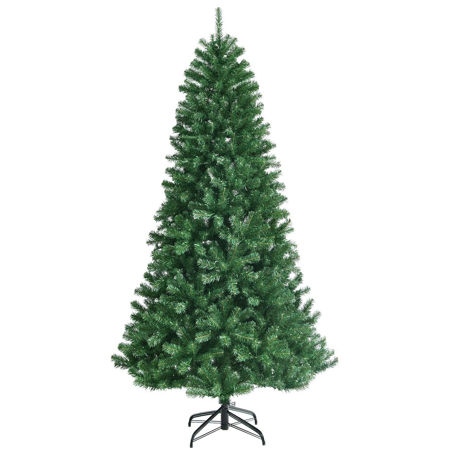 Topbuy 6/7/8FT Pre-lit Christmas Tree Artificial Hinged Xmas Tree w/ Remote-controlled Color-changing LED Lights & PVC Tips