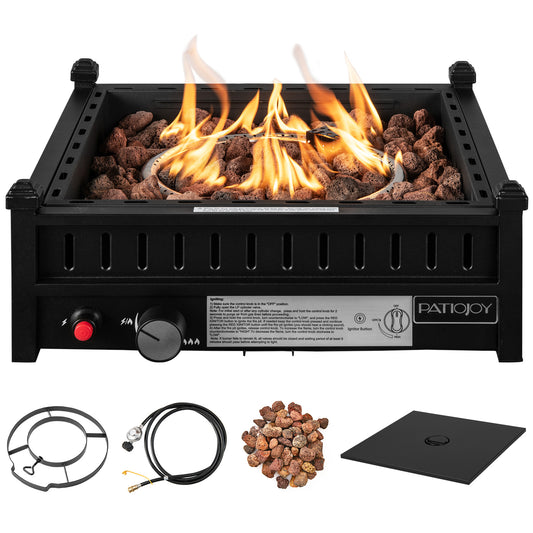 Topbuy Portable Propane Fire Pit 40,000 BTU Tabletop Fire Pit for Tables with 2'' Umbrella Hole Compact Propane Fire Pit