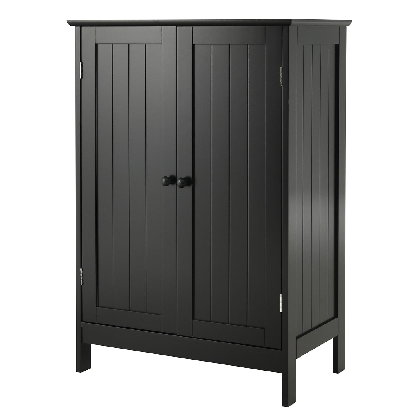 Topbuy Bathroom Storage Cabinet with Double Doors Wooden Cupboard Shoe Cabinet Brown/White/Black