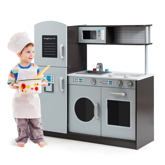 Topbuy Kids Toddlers Kitchen Playset Cooking Play Toy Cooking set Toddler Learning Toy Christmas Gift