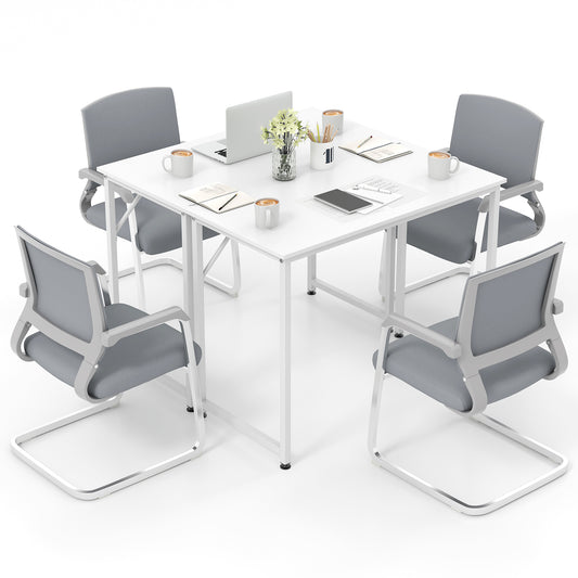 Topbuy Set of 2 Conference Tables Rectangular Meeting Room Table Seminar Table for School or College Boardroom Desk