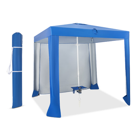 Topbuy Beach Canopy Tent Beach Cabana with Detachable Sidewall 5 Sandbags Carrying Bag UPF 50+ Protection Outdoor Beach Umbrella Shelter for Beach