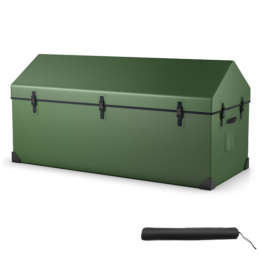 Topbuy Waterproof Outdoor Storage Box 174 Gallon Outdoor Tarpaulin Deck Box with Ventilated Window Corner Protector