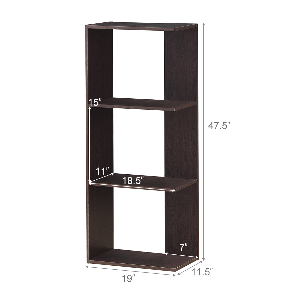 Topbuy Set of 2 4-Tier Modern Room Divider Storage Stand Open Bookcase Display Rack