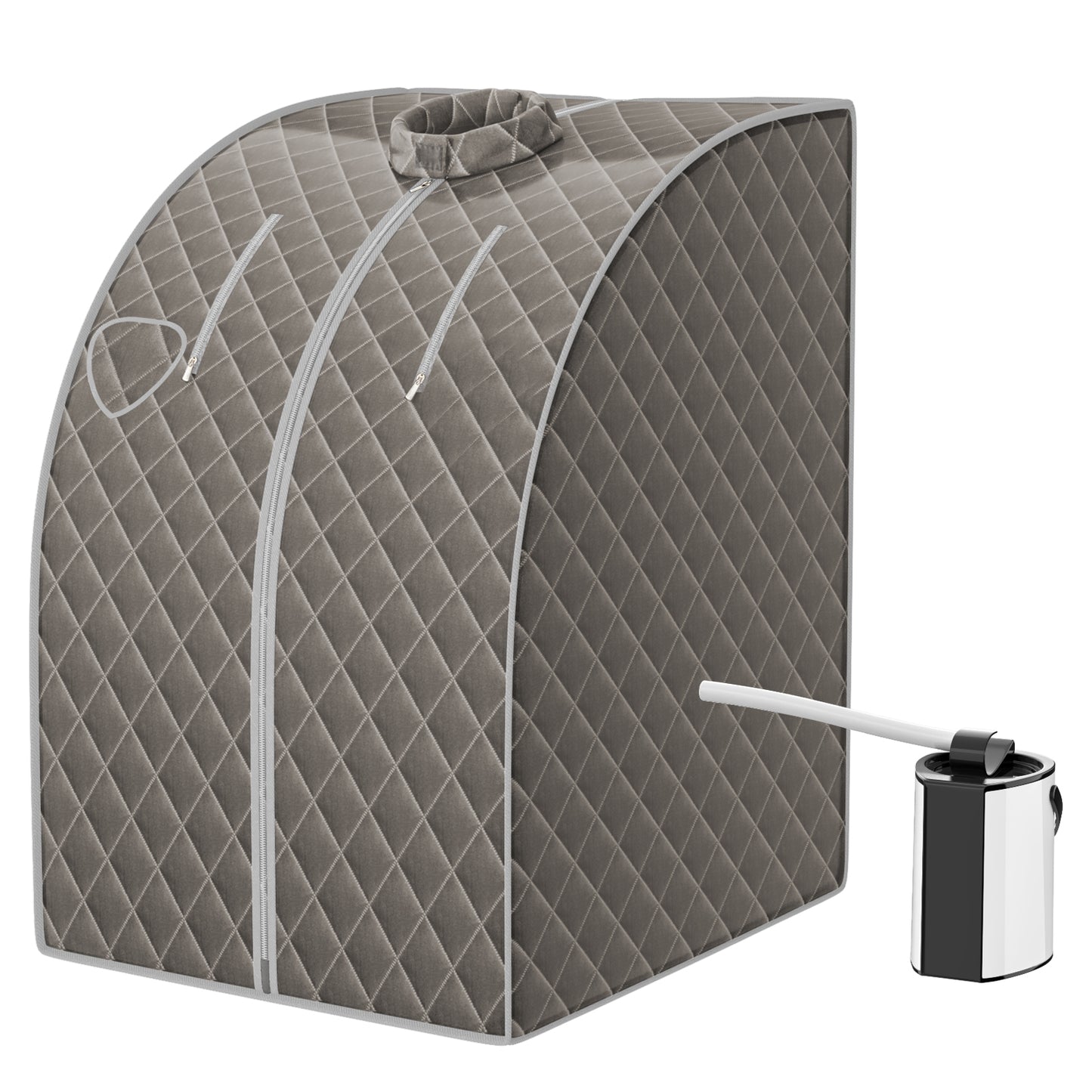 Topbuy Portable Steam Sauna Spa Household Personal Sauna Tent with 9-Level Temperature &Timer Gray/Coffee/Black