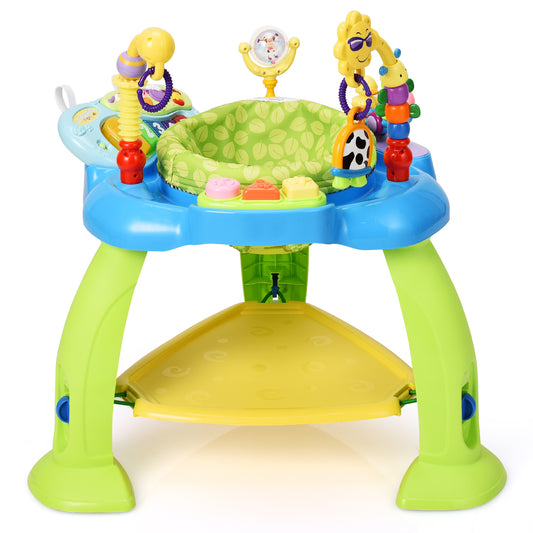 Topbuy 3-in-1 Baby Jump Rocking Chair Kids Fun Activity Center Work bench with 360??Seat Green/Pink