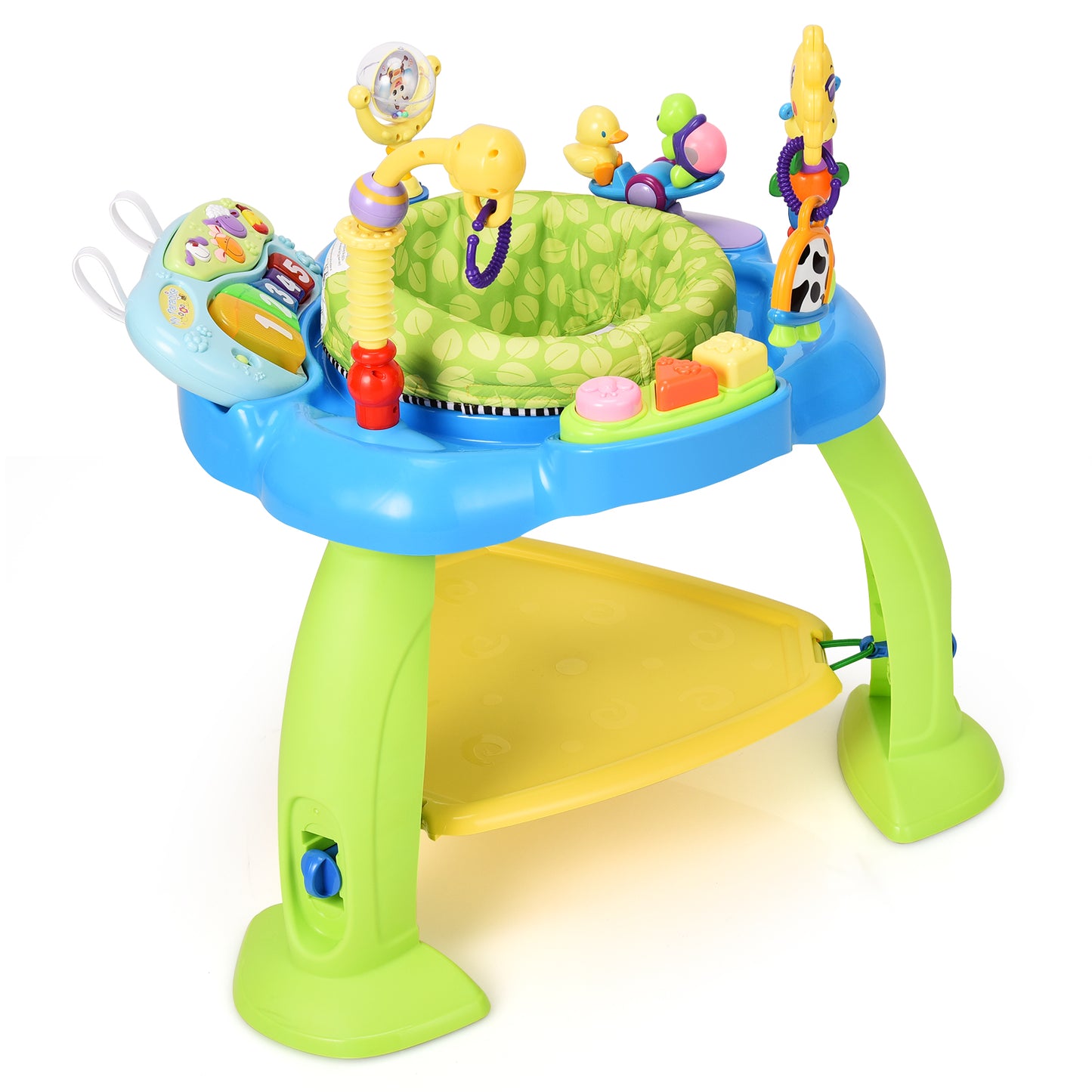 Topbuy 3-in-1 Baby Jump Rocking Chair Kids Fun Activity Center Work bench with 360??Seat Green/Pink