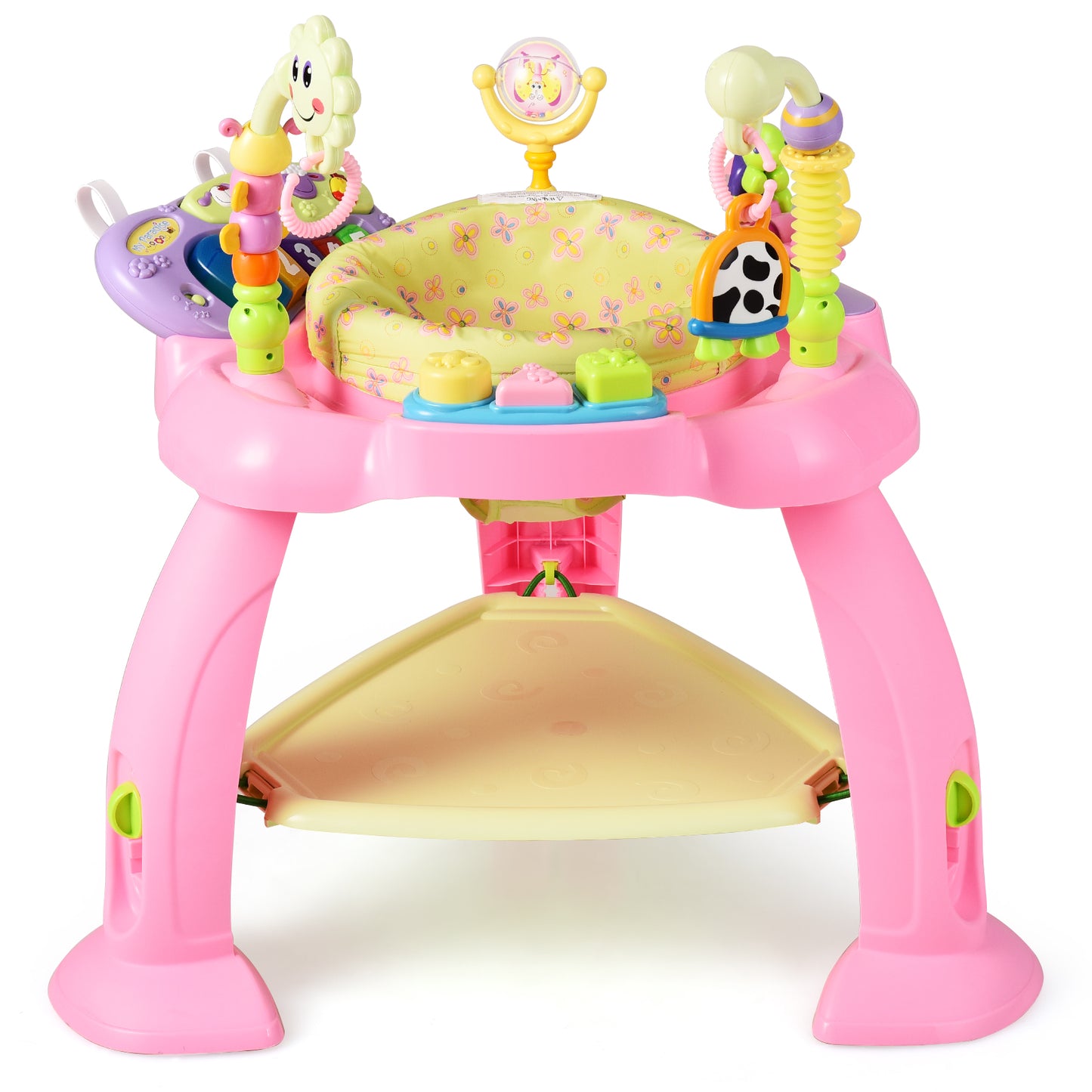 Topbuy 3-in-1 Baby Jump Rocking Chair Kids Fun Activity Center Work bench with 360??Seat Green/Pink