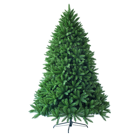 Topbuy 5/6/7.5FT Artificial Green PVC Christmas Fir Tree Outdoor w/ Metal Stand and Anti-scratching Cover