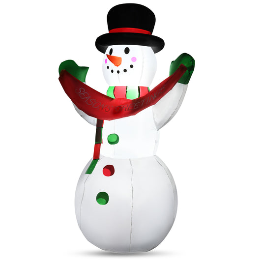 Topbuy 6FT Christmas Inflatable Smiling Snowman with Internal LED Lights