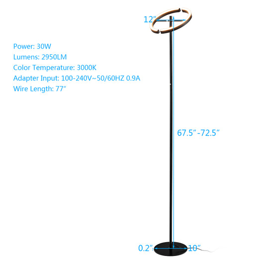 Topbuy Modern LED Floor Lamp Adjustable Light Standing Lamp with Touch Control