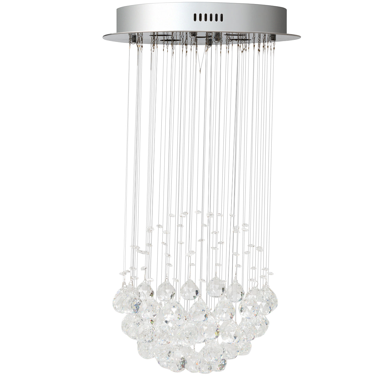 Topbuy Modern Crystal Chandelier Flush Mount Ceiling Light with Crystal Balls