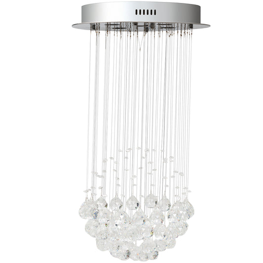 Topbuy Modern Crystal Chandelier Flush Mount Ceiling Light with Crystal Balls