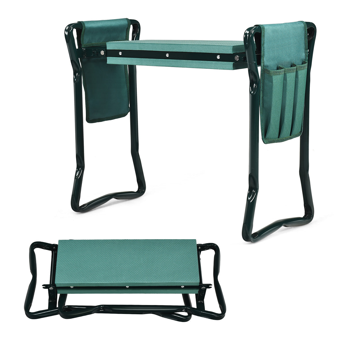 Topbuy Portable Garden Kneeler and Seat Stool with 2 Bonus Tool Pouches