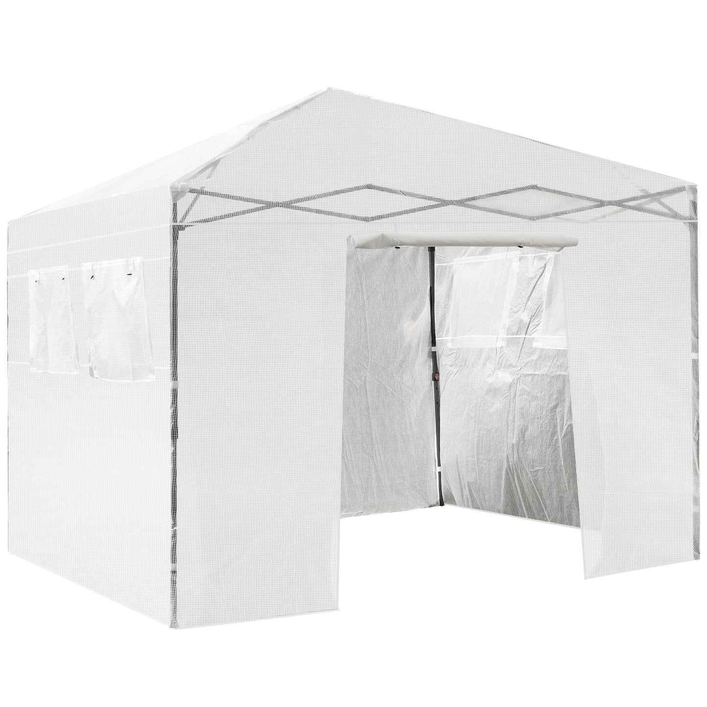 Topbuy 10' x 10' Walk-in Greenhouse Portable Pop-up Garden with Windows and Door