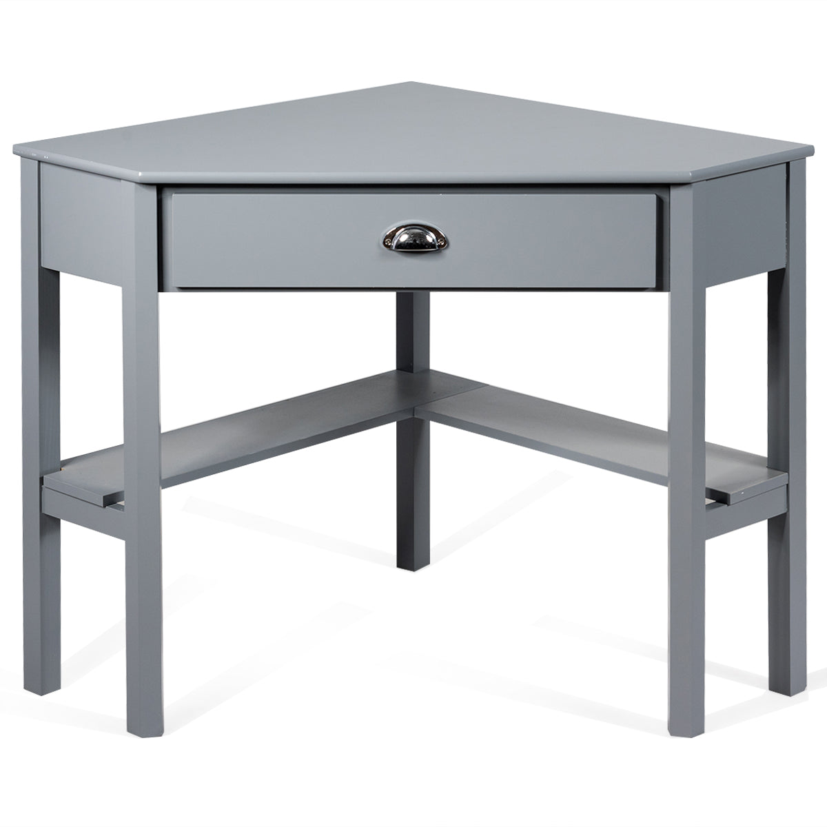 Topbuy Corner Computer Desk Table Wood Workstation Gray/White/Black/Natural& White/Brown& Black