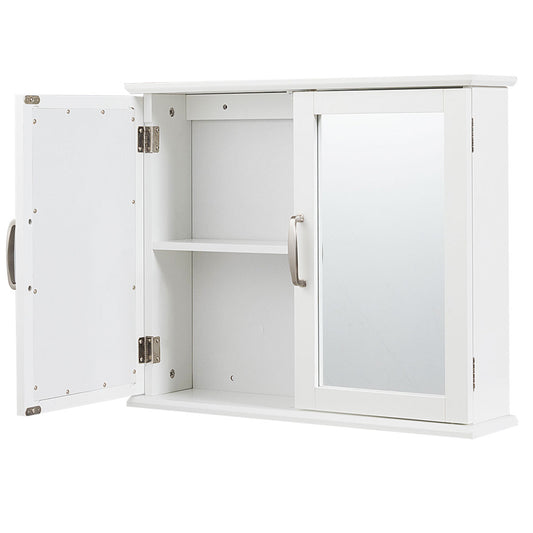 Topbuy 2-Tier Wall-Mounted Bathroom Storage Cabinet Wall Cabinet with 2 Mirror Doors