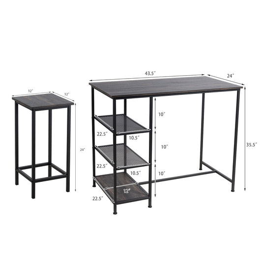 Topbuy 5-Piece Modern Bistro Dining Table and Stool Set Pub Bar Height Table Set