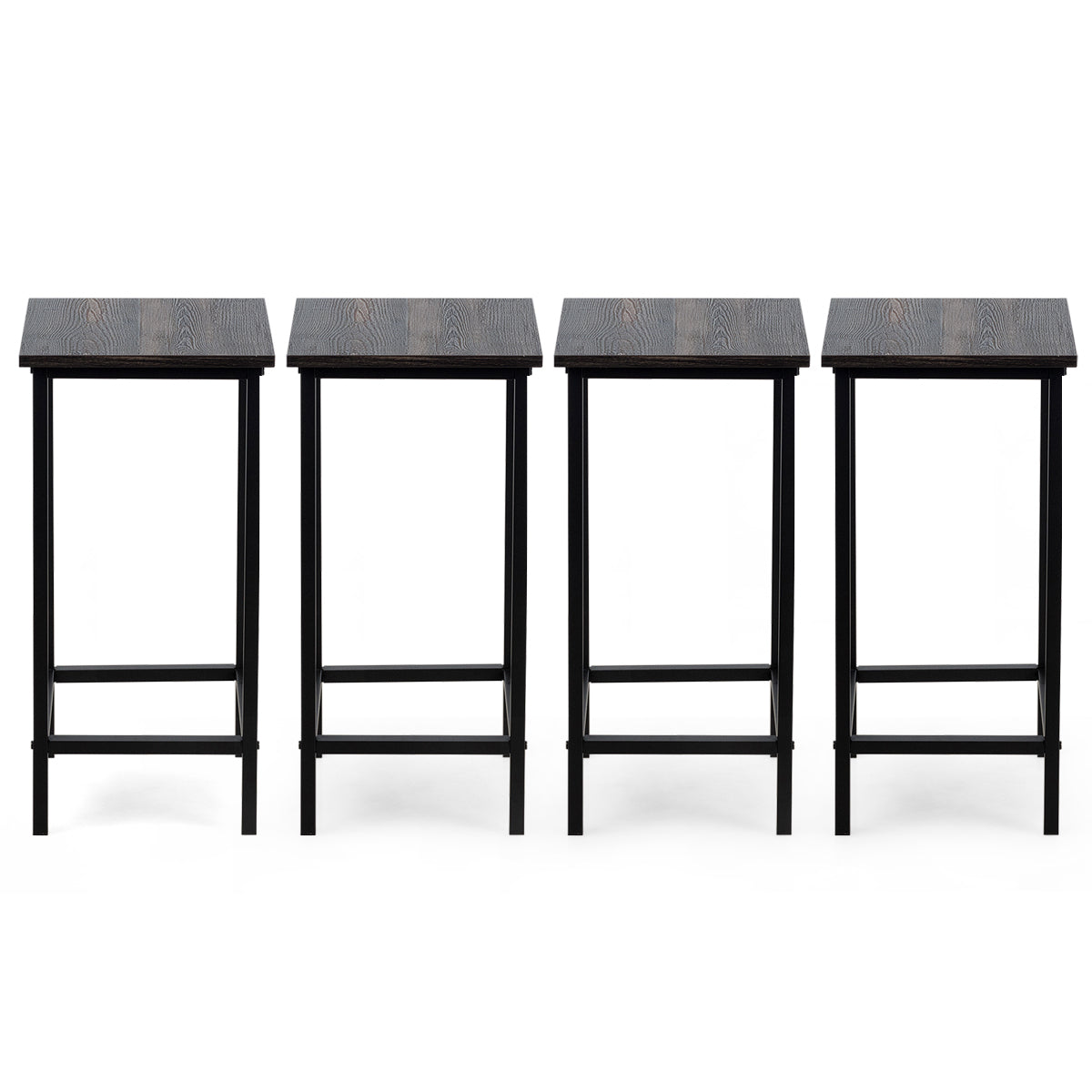 Topbuy Set of 4 Bar Stool High Backless Counter Height Dining Chair W/ Footrest