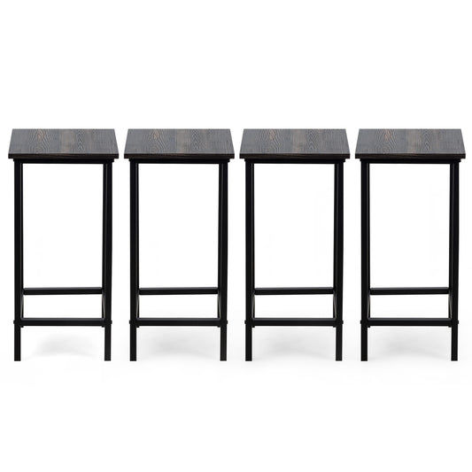 Topbuy Set of 4 Bar Stool High Backless Counter Height Dining Chair W/ Footrest