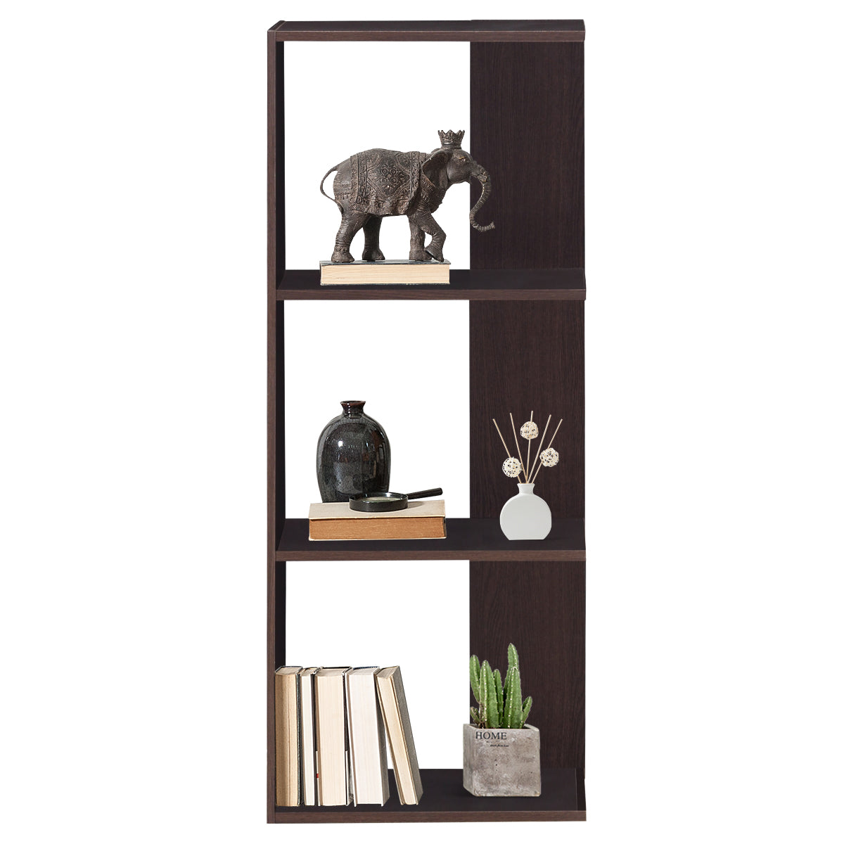 Topbuy 4-Tier Modern Room Divider Storage Stand Open Bookcase Display Rack