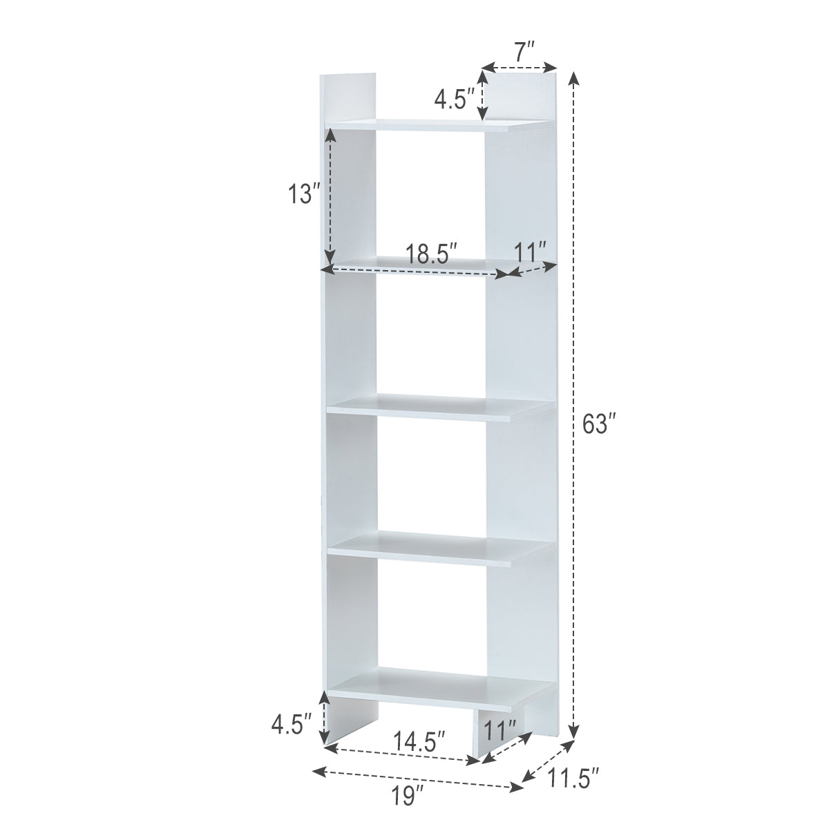 Topbuy Set of 2 5-Tier Modern Bookcase Standing Storage Shelf Room Divider Display Rack