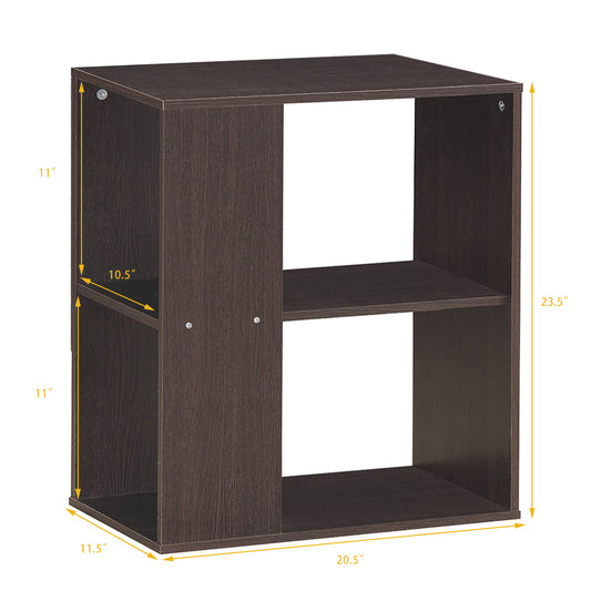 Topbuy 2-Tier Sofa Side End Table Modern Nightstand with Open Storage Shelves