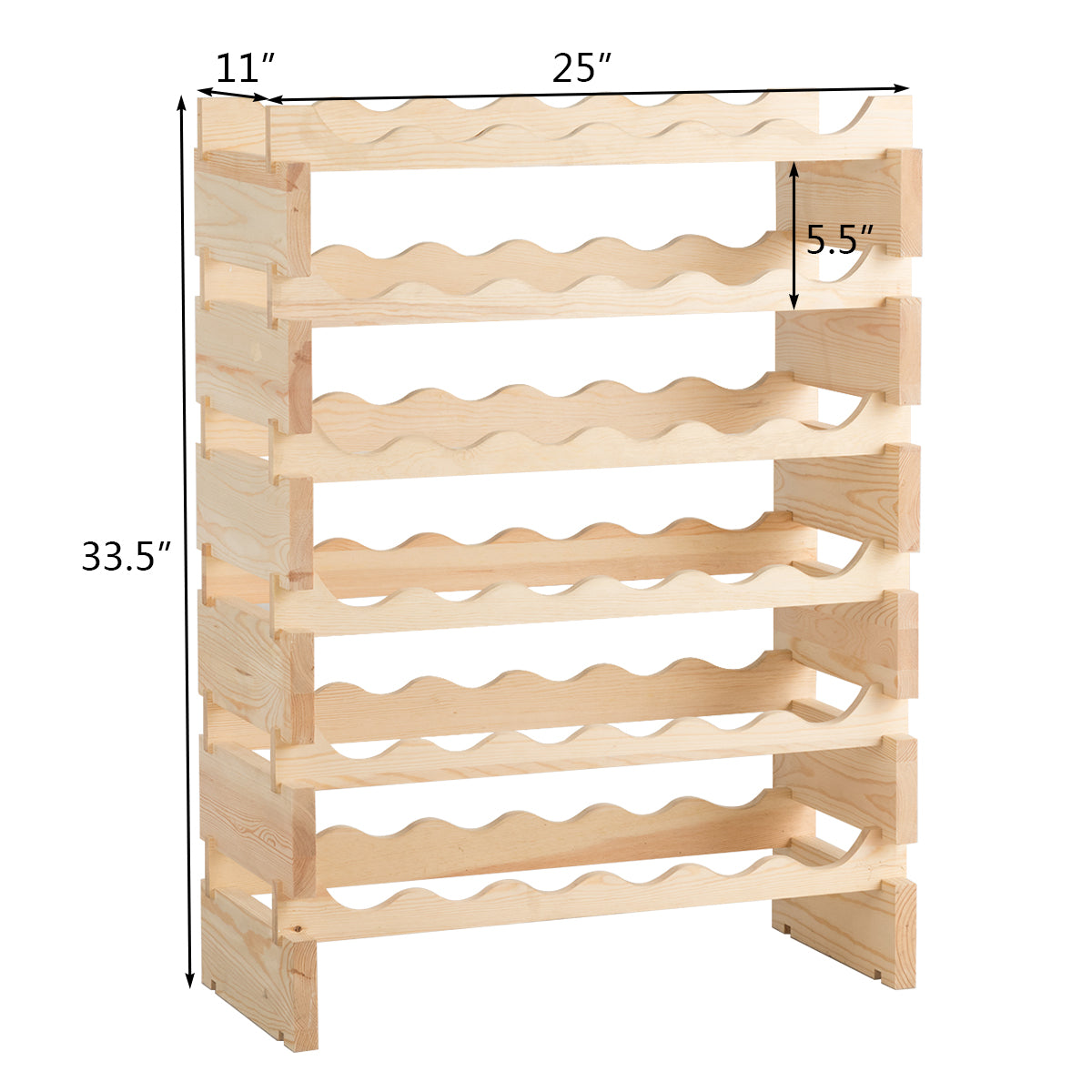 Topbuy 6-Tier Stackable Modular Wine Rack Freestanding Wine Holder Display Shelves