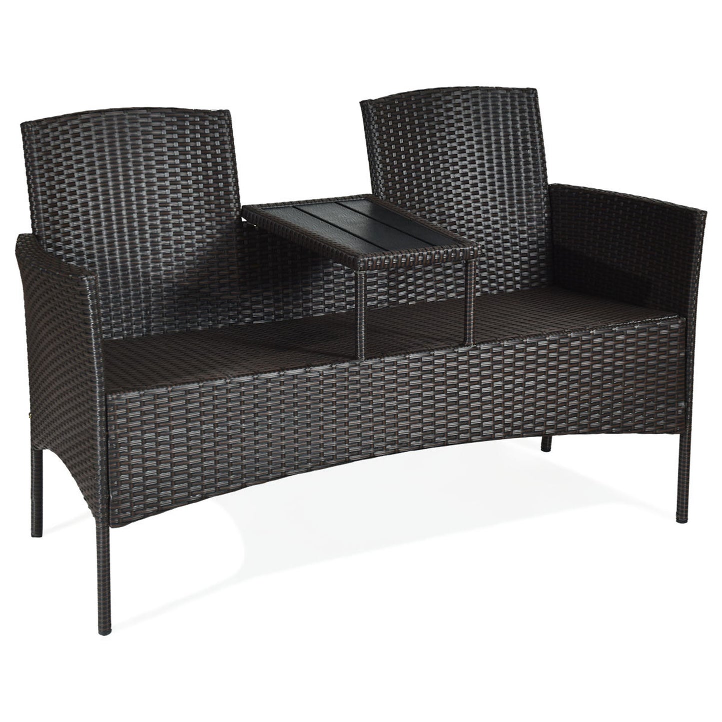 Patiojoy Outdoor Rattan Furniture Wicker Conversation Chair