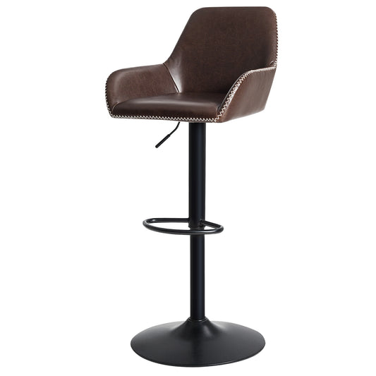 Topbuy Retro Counter Height Bar Stool Swivel Upholstered Chair with Back & Armrest