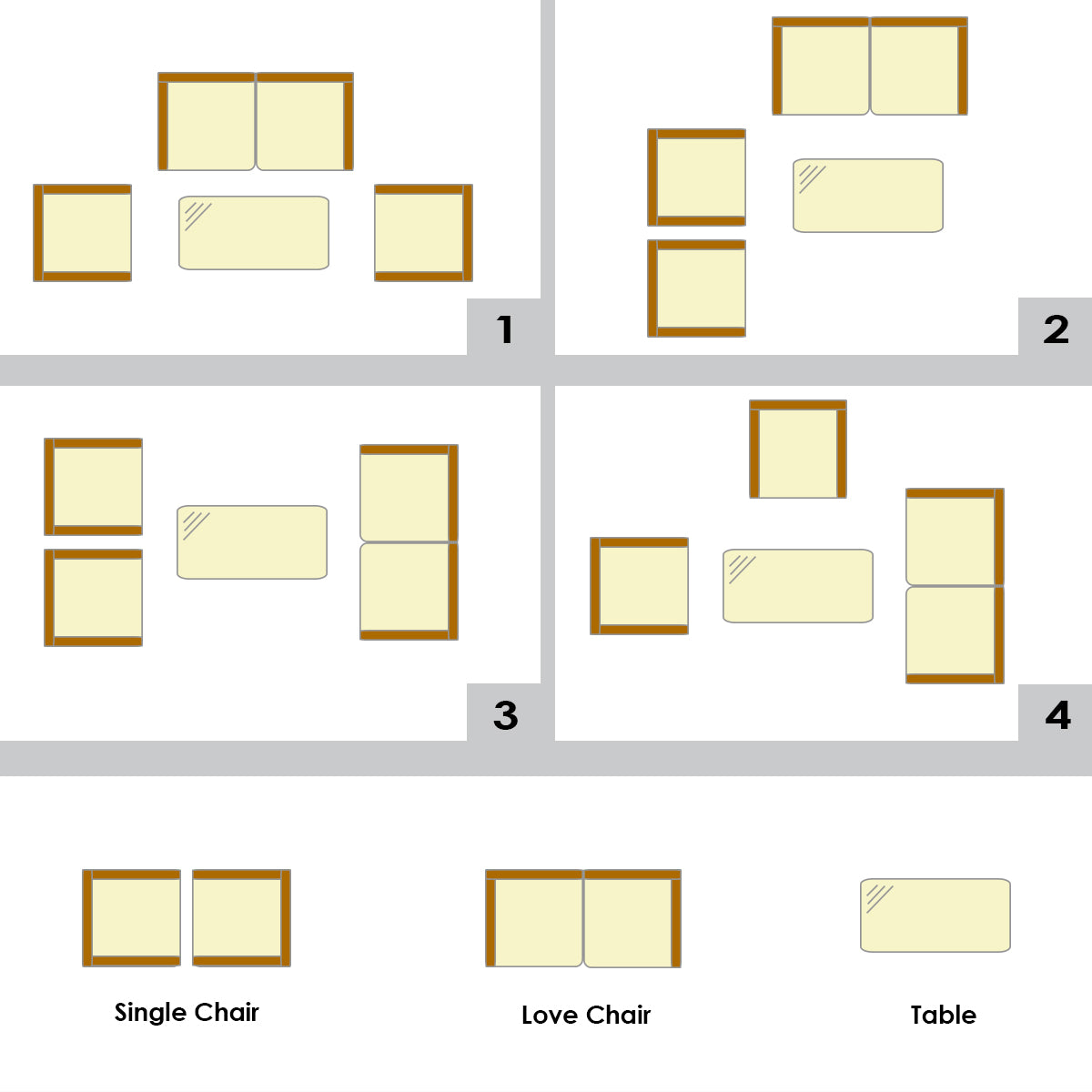 Patiojoy 4PCS/8PCS Rattan Patio Conversation Set Cushioned Sofa with Coffee Table White/Red/Turquoise