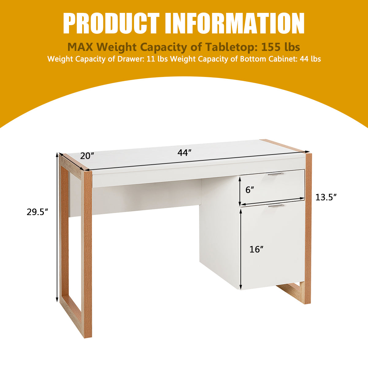 Computer Desk PC Laptop Table Working Station W/ Storage Drawer & Cabinet