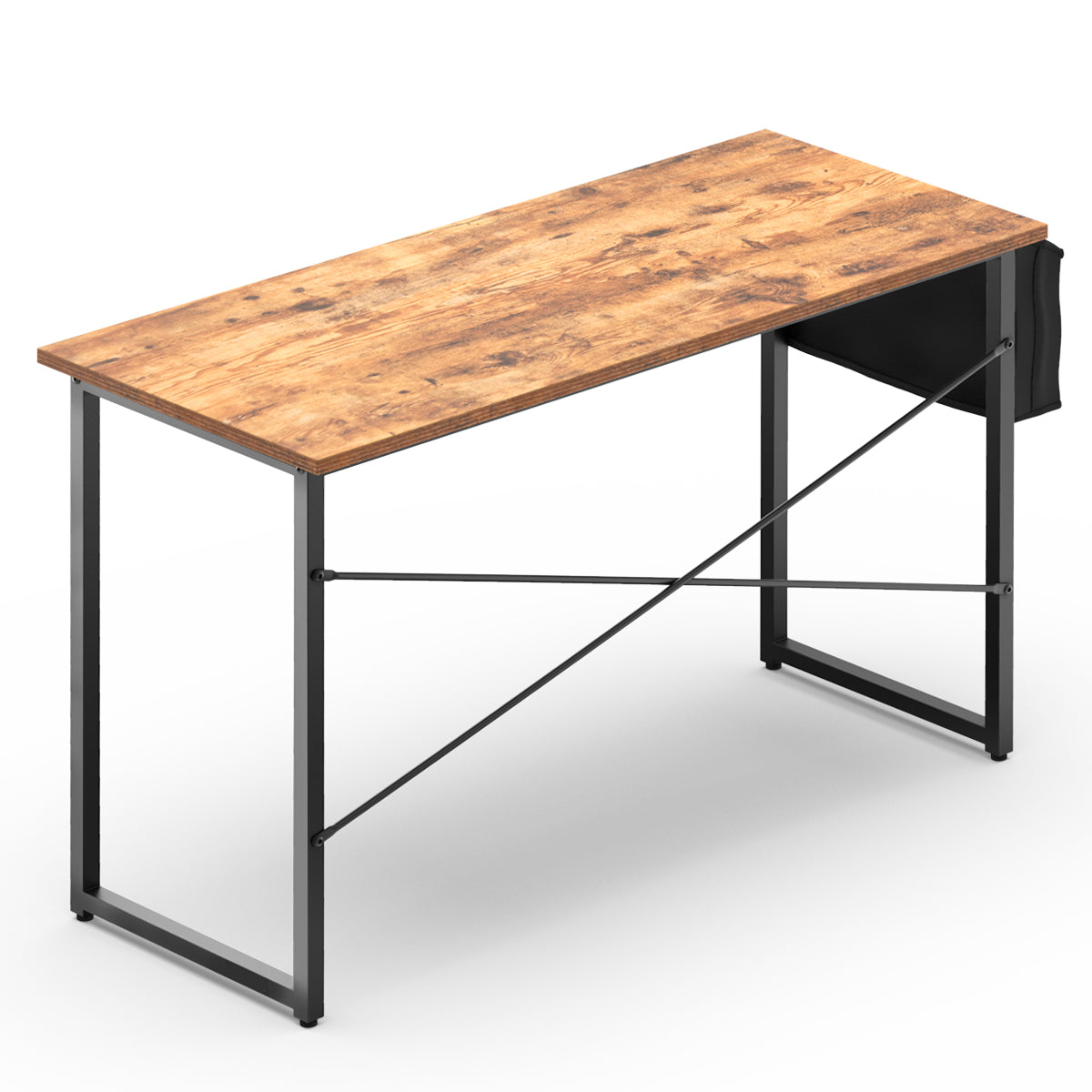 Topbuy 47''/40'' Industrial Computer Desk Study Writing Table with Storage Bag Black/Coffee/Rustic Brown