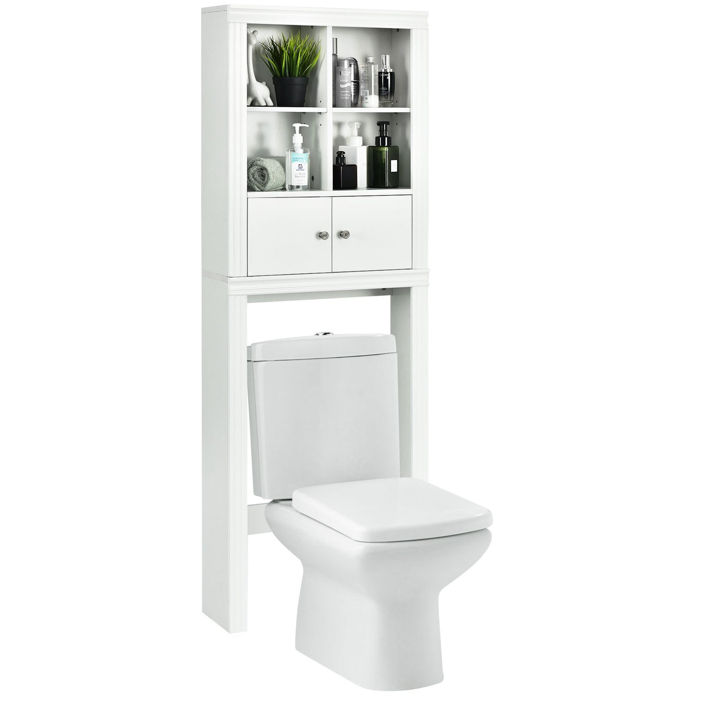 Topbuy Over the Toilet Storage Rack Bathroom Space Saver Cabinet with 4 Open Cubes