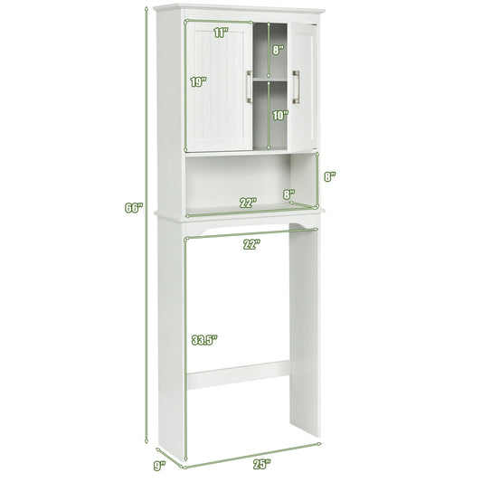 Topbuy Over the Toilet Storage Rack Bathroom Space Saver Cabinet W/ Double Doors