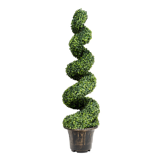 Topbuy Artificial Spiral Tree Green Leaves Boxwood 4ft Home Decoration