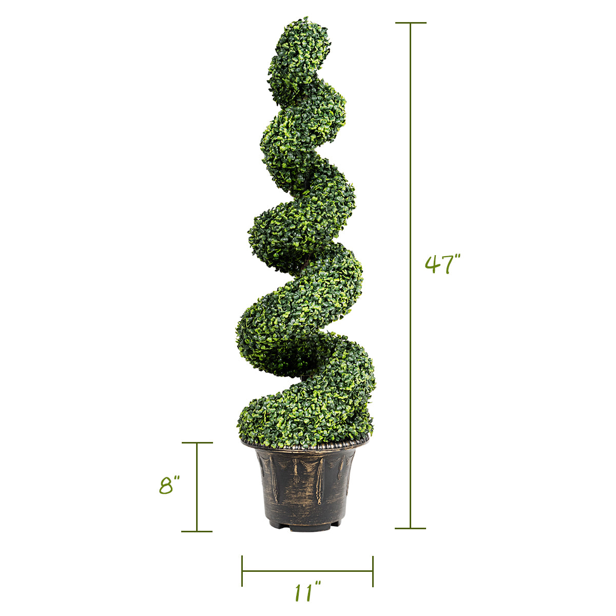 Topbuy Artificial Spiral Tree Green Leaves Boxwood 4ft Home Decoration