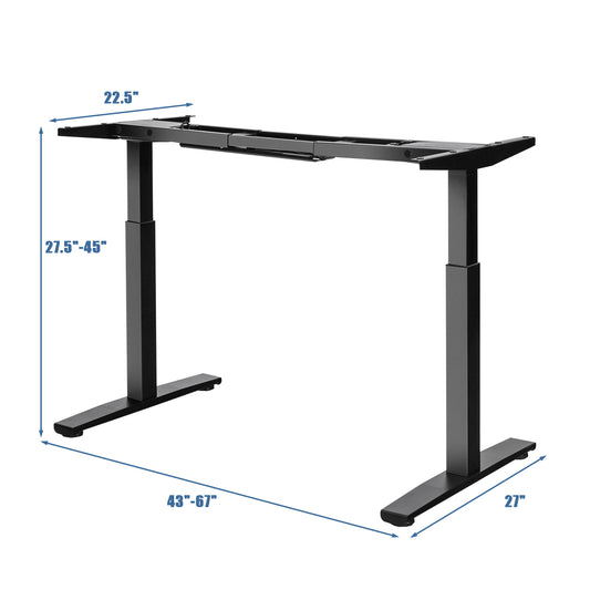 Topbuy Electric Standing Desk Frame Adjustable Motorized Sit Stand Desk Base Black