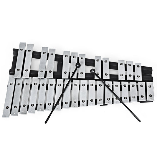 Topbuy 30-Note Foldable Glockenspiel Xylophone Instrument with 2 Rubber Mallets