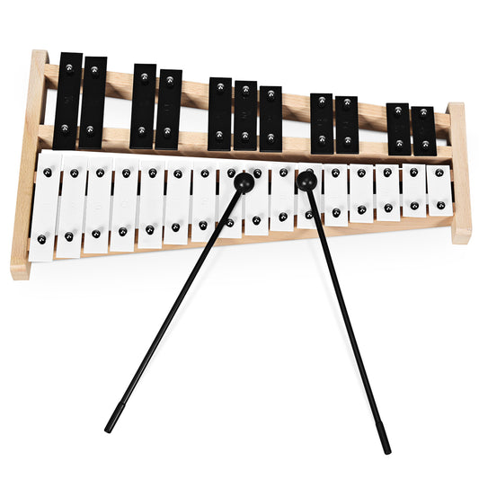 Topbuy 27-Note Foldable Glockenspiel Xylophone Instrument with 2 Rubber Mallets