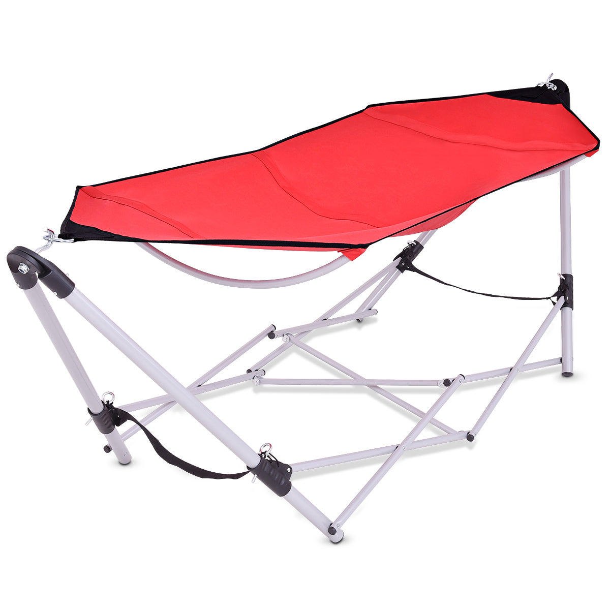 Topbuy Outdoor Portable Folding Hammock with Free standing Frame& Carry Bag Blue/Black/Red