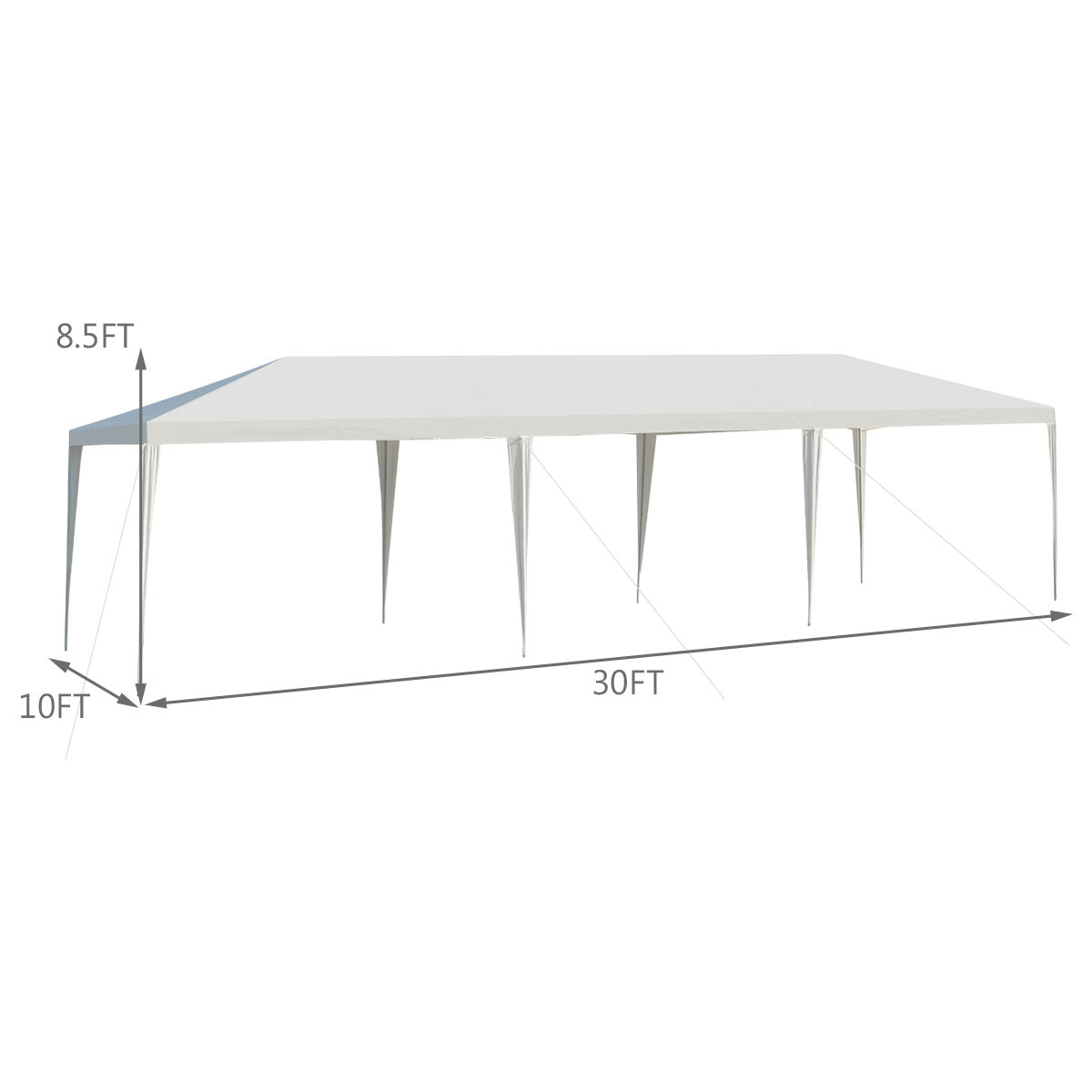 Topbuy 10' x 30' Outdoor White Wedding Party Event Tent Gazebo Canopy Pavilion