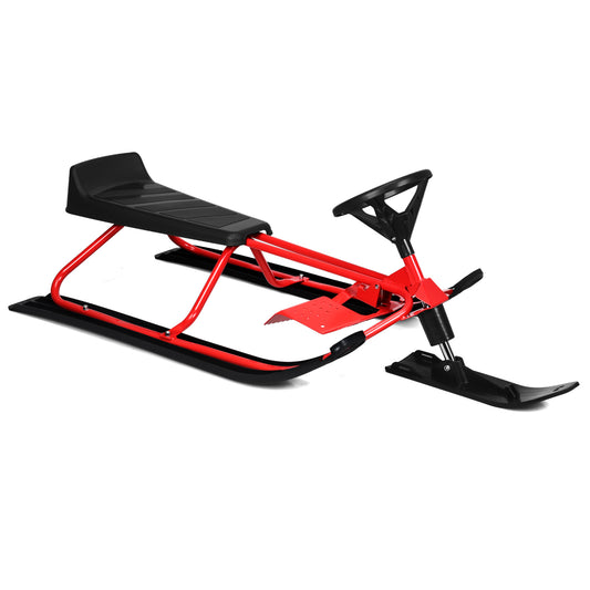 Topbuy Snow Racer Ski Sled w/ Double Brakes &Pull Rope for Kids