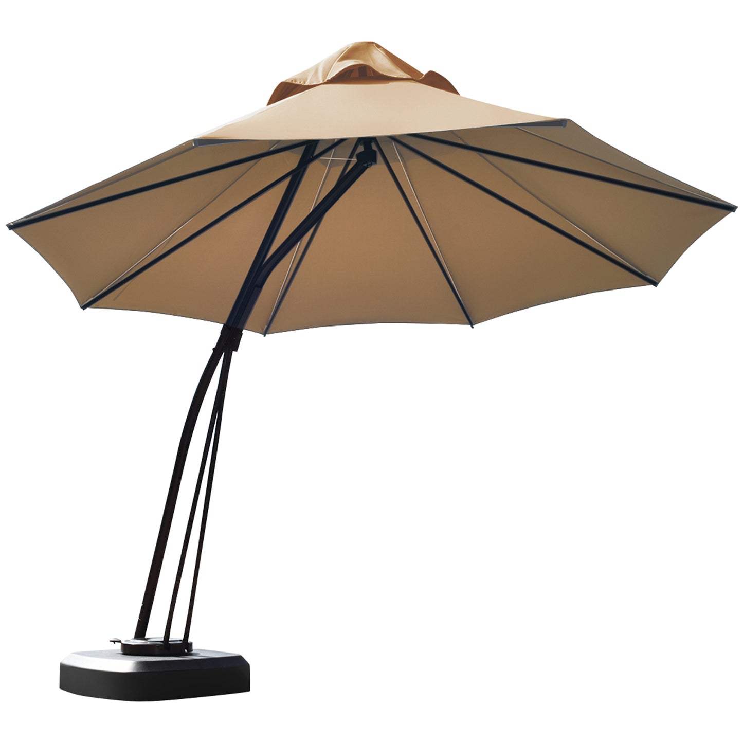 Topbuy 11ft Cantilever Offset Hanging 360¡ãRotation Patio Umbrella with Umbrella Base