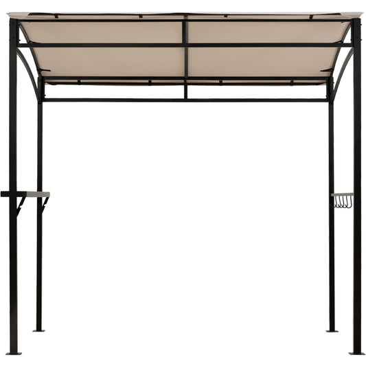 Topbuy 7' x 4.5' Grill Gazebo Patio BBQ Tent Shelter with Single Tier Canopy Brown/Beige