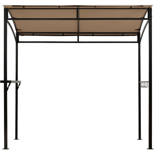 Topbuy 7' x 4.5' Grill Gazebo Patio BBQ Tent Shelter with Single Tier Canopy Brown/Beige