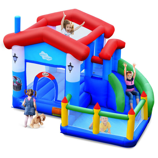 Topbuy Kids Inflatable Bounce House Jump Bouncer Slide Castle Ball Pit without Blower